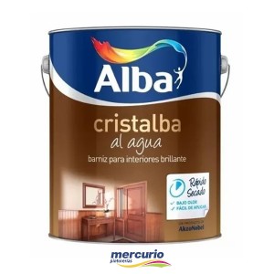 BARNIZ PARA MADERA INTERIOR CRISTALBA AL AGUA BRILLANTE NATURAL X 1