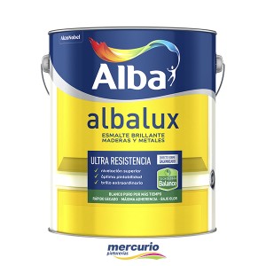 ESMALTE AL AGUA ALBALUX BRILLANTE NEGRO X 4