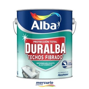 IMPERMEABILIZANTE PARA TECHOS DURALBA FIBRADO SATINADO BLANCO X  4