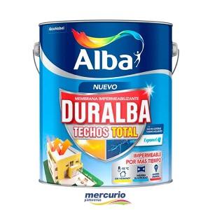 IMPERMEABILIZANTE PARA TECHOS DURALBA TECHOS TOTAL SATINADO BLANCO X  4