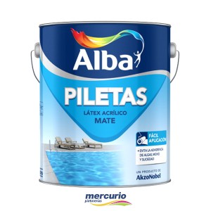 PINTURA PARA PILETA ALBA AL AGUA MATE BLANCO X 4