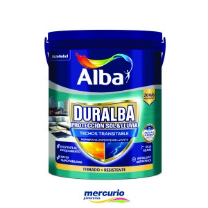 IMPERMEABILIZANTE PARA TECHOS DURALBA FIBRADO SATINADO BLANCO X  4